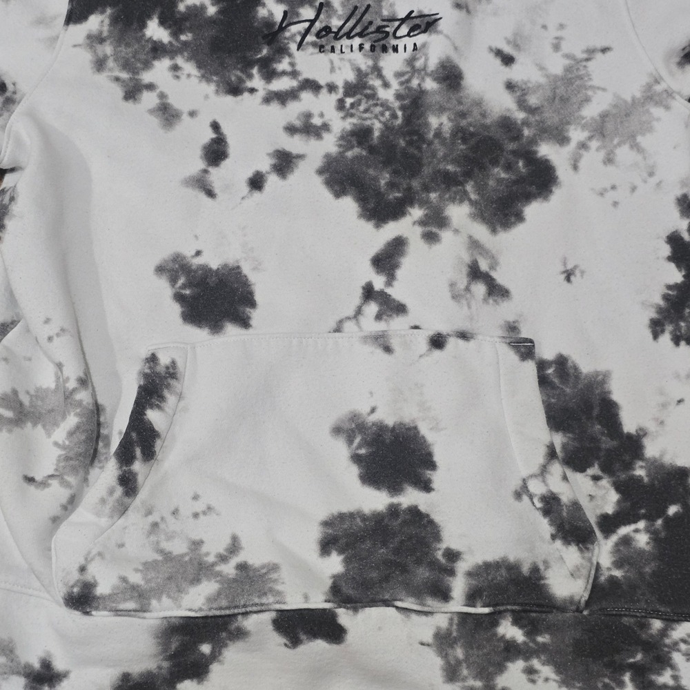 Hollister Must-Have Collection Mens Tie Dye Hoodie White Black Size Medium - Picture 3 of 6